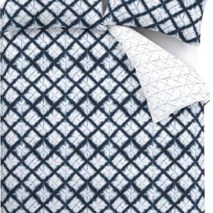Modro-bílé povlečení na dvoulůžko 200x200 cm Shibori – Catherine Lansfield