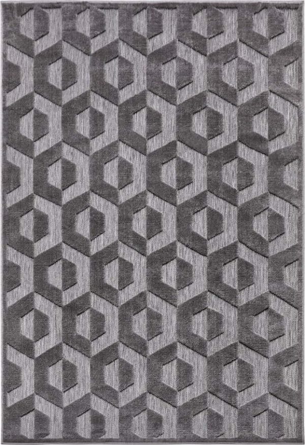 Antracitový koberec 67x120 cm Iconic Hexa – Hanse Home
