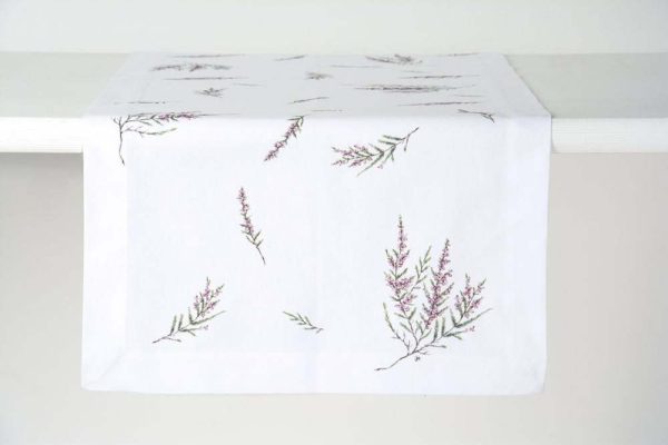 Běhoun na stůl z bio bavlny 150x45 cm Calluna Vulgaris - IHR
