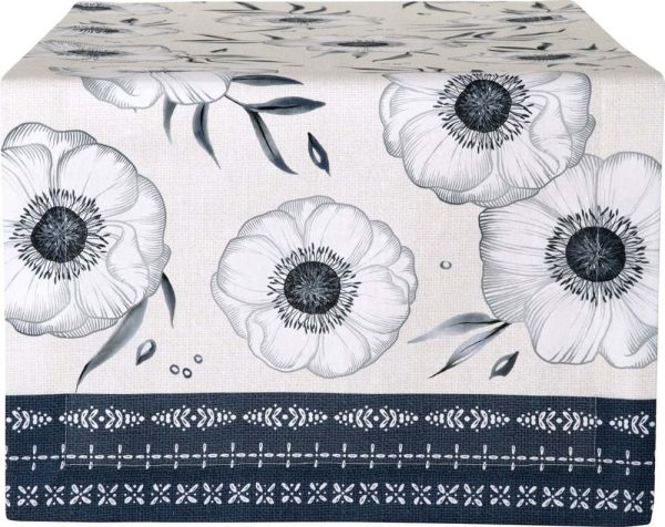Běhoun na stůl z bio bavlny 150x45 cm Holly Flower - IHR