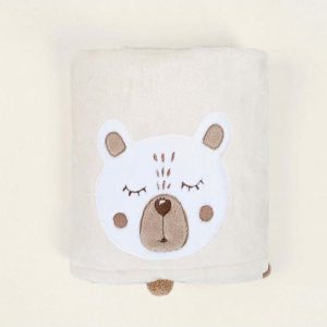 Béžová bavlněná dětská deka 75x120 cm Teddy – Mijolnir