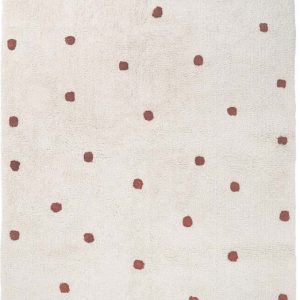 Béžovo-červený ručně vyrobený koberec z bavlny Nattiot Numi