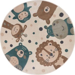 Béžový dětský koberec ø 100 cm Animal Party – Hanse Home