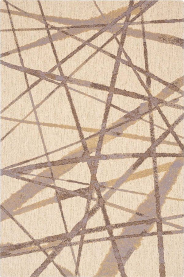 Béžový vlněný koberec 133x180 cm Sticks – Agnella