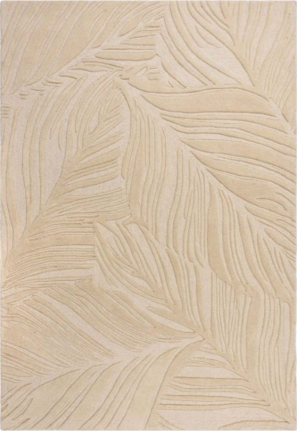 Béžový vlněný koberec 200x290 cm Lino Leaf – Flair Rugs