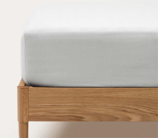 Bílé napínací prostěradlo z bavlněného perkálu 90x200 cm Teia – Kave Home