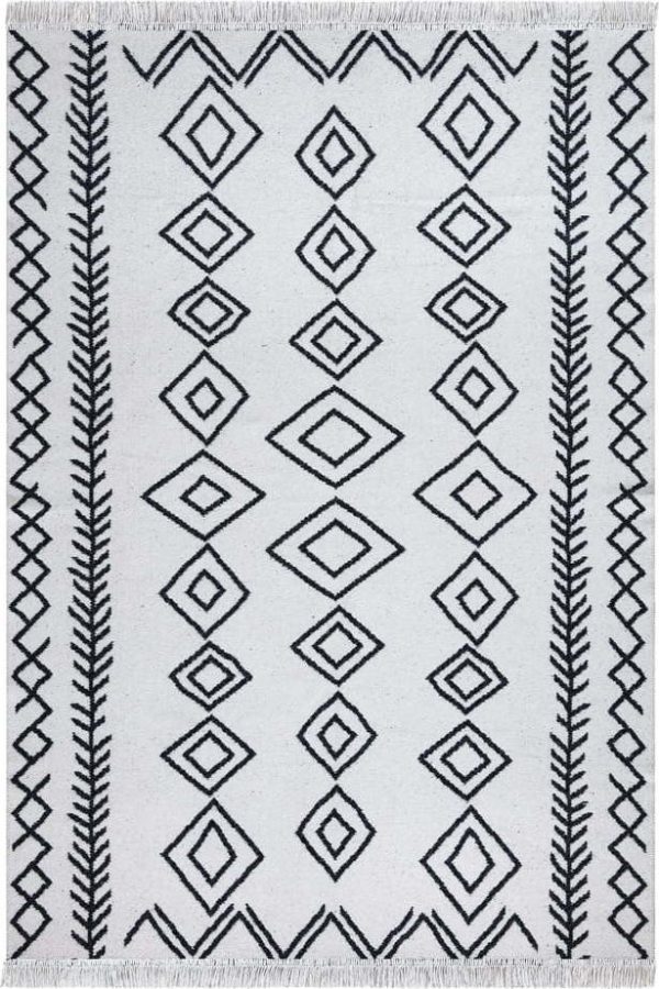 Bílo-černý bavlněný koberec Oyo home Duo