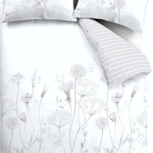 Bílo-šedé povlečení Catherine Lansfield Meadowsweet Floral