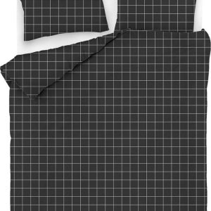 Černé prodloužené bavlněné povlečení na dvoulůžko 200x220 cm Piga - Mijolnir