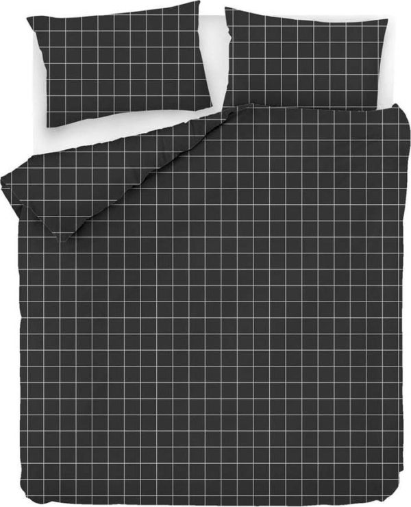 Černé prodloužené bavlněné povlečení na dvoulůžko 200x220 cm Piga - Mijolnir