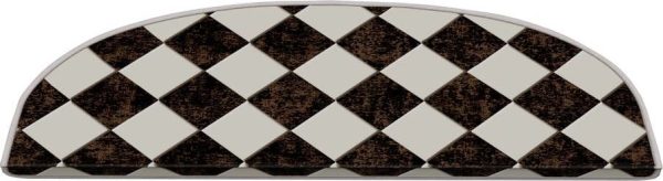 Černo-bílé nášlapy na schody v sadě 16 ks 20x65 cm Chess Board – Vitaus