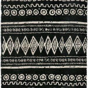 Černo-bílý bavlněný koberec Webtappeti Ethnic