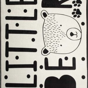 Černo-bílý dětský protiskluzový koberec Conceptum Hypnose Little Bear