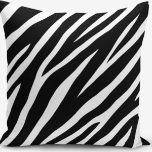 Černo-bílý povlak na polštář s příměsí bavlny Minimalist Cushion Covers Zebra