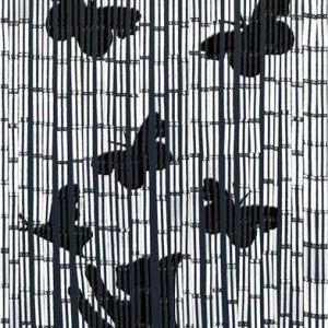 Černo-šedý bambusový závěs do dveří 200x90 cm Cat and Butterfly - Maximex