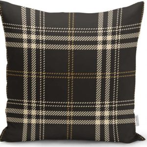 Černobéžový dekorativní povlak na polštář Minimalist Cushion Covers Flannel