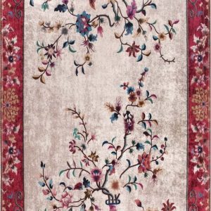 Červeno-krémový pratelný koberec běhoun 200x80 cm - Vitaus