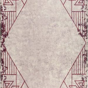 Červeno-krémový pratelný koberec 80x50 cm - Vitaus