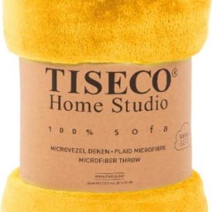 Okrově žlutý přehoz z mikroplyše na jednolůžko 150x200 cm Cosy - Tiseco Home Studio