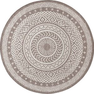 Hnědo-béžový venkovní koberec Ragami Round