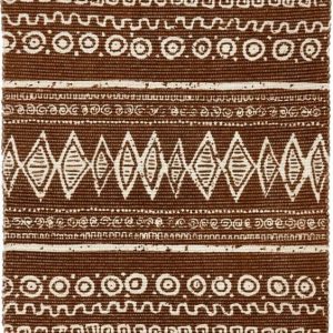 Hnědo-bílý bavlněný koberec Webtappeti Ethnic