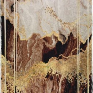 Hnědo-krémový pratelný koberec běhoun 80x200 cm – Vitaus