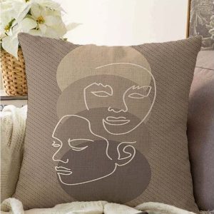 Hnědý povlak na polštář s příměsí bavlny Minimalist Cushion Covers Chenille