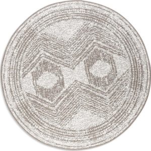 Krémovo-hnědý kulatý venkovní koberec ø 140 cm Gemini – Elle Decoration