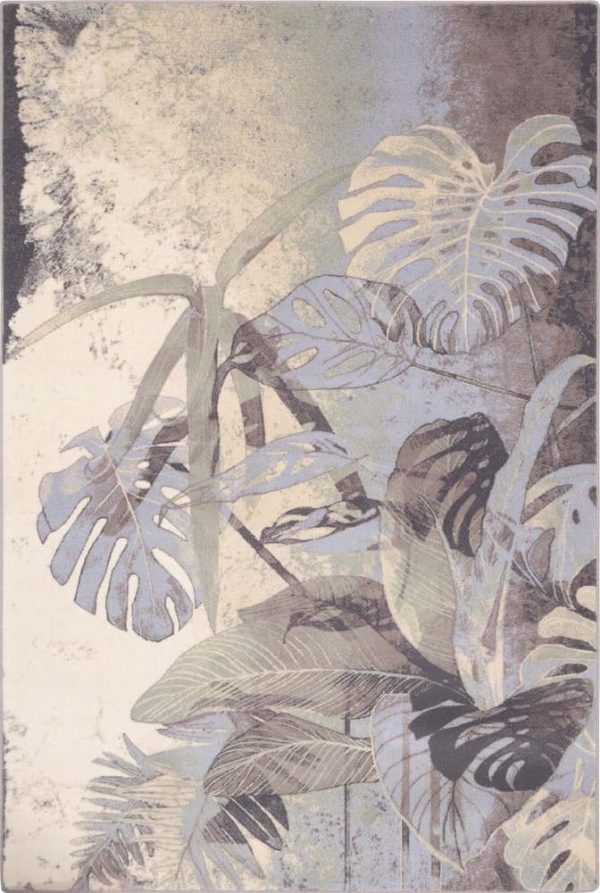Krémovo-šedý vlněný koberec 200x300 cm Plants – Agnella