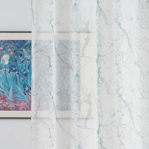 Krémovo-tyrkysová záclona 140x260 cm Mizar – Mendola Fabrics