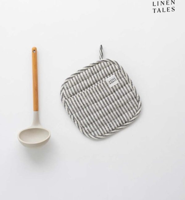 Lněná chňapka Thin Black Stripes – Linen Tales