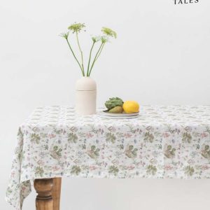 Lněný ubrus 140x200 cm White Botany – Linen Tales