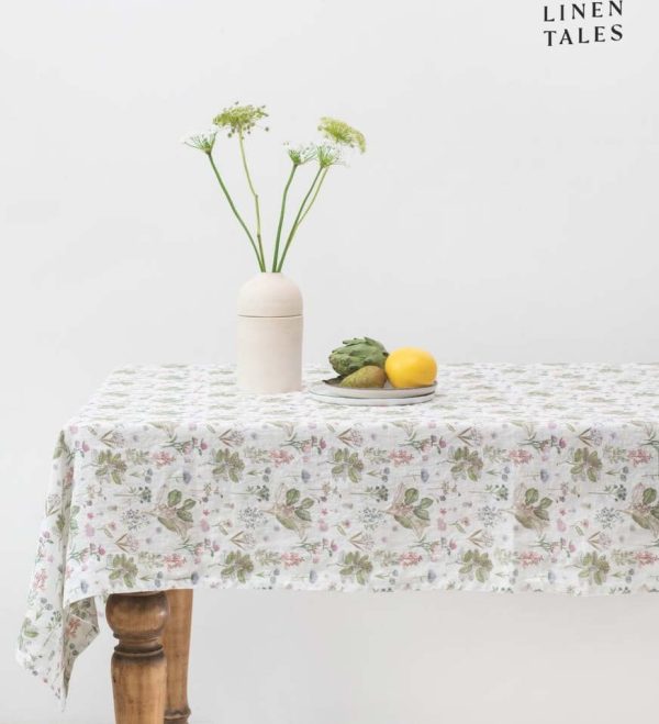 Lněný ubrus 140x300 cm White Botany – Linen Tales