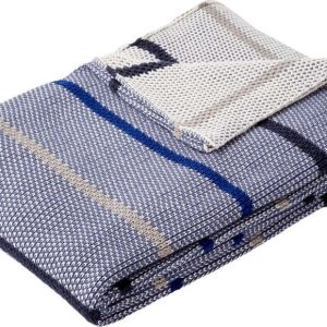 Modrá bavlněná deka Hübsch Rami