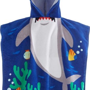 Modré bavlněné dětské pončo Shark – Catherine Lansfield