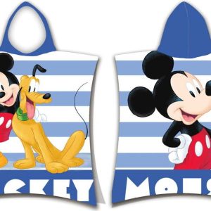 Modré froté dětské pončo Mickey – Jerry Fabrics