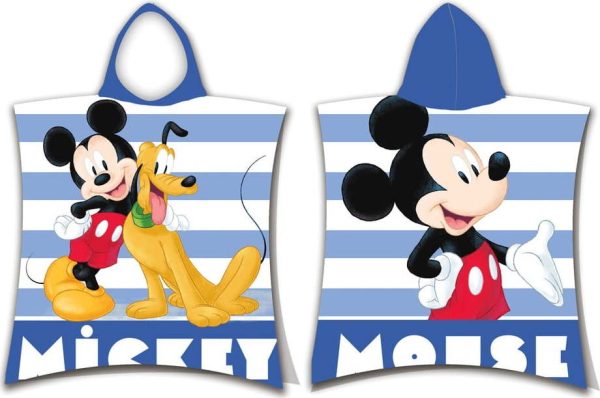 Modré froté dětské pončo Mickey – Jerry Fabrics