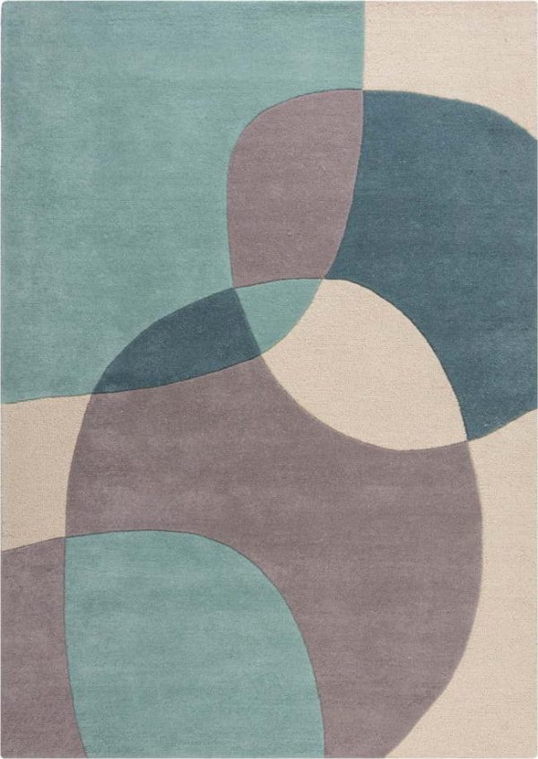Modro-béžový vlněný koberec 170x120 cm Glow - Flair Rugs