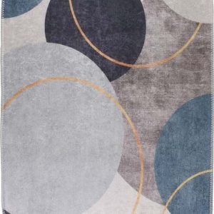 Modro-šedý pratelný koberec 60x100 cm Oval – Vitaus