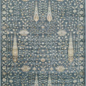 Modrý koberec z viskózy Universal Vintage Flowers