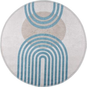 Modrý/šedý kulatý koberec ø 80 cm - Vitaus