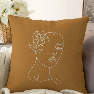 Oranžovohnědý povlak na polštář s příměsí bavlny Minimalist Cushion Covers Chenille