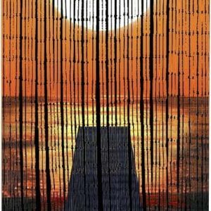 Oranžový bambusový závěs do dveří 200x90 cm Sunset - Maximex