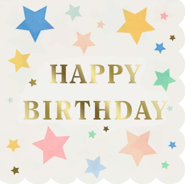 Papírové ubrousky v sadě 16 ks Happy Birthday – Meri Meri