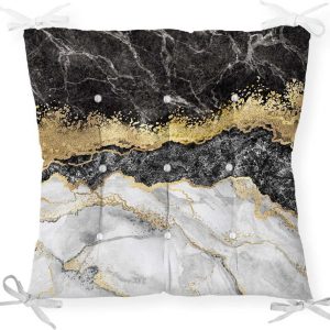 Podsedák na židli Minimalist Cushion Covers Black Gold Marble