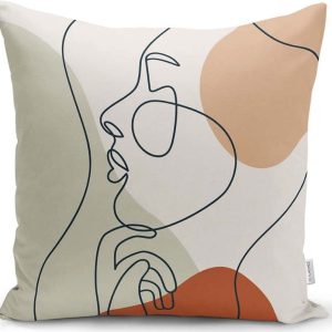 Povlak na polštář Minimalist Cushion Covers Pastel Drawing Face