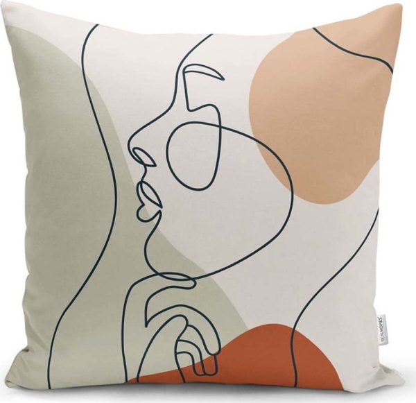 Povlak na polštář Minimalist Cushion Covers Pastel Drawing Face