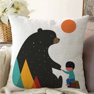 Povlak na polštář s příměsí bavlny Minimalist Cushion Covers Bear