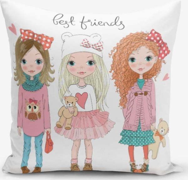 Povlak na polštář s příměsí bavlny Minimalist Cushion Covers Best Friends