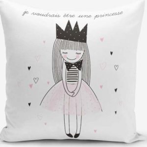 Povlak na polštář s příměsí bavlny Minimalist Cushion Covers Je Noudrais Etre Une Princesse